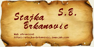 Stajka Brkanović vizit kartica